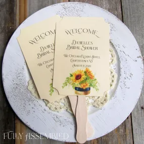 Sunflower Bridal Shower Favor Fans