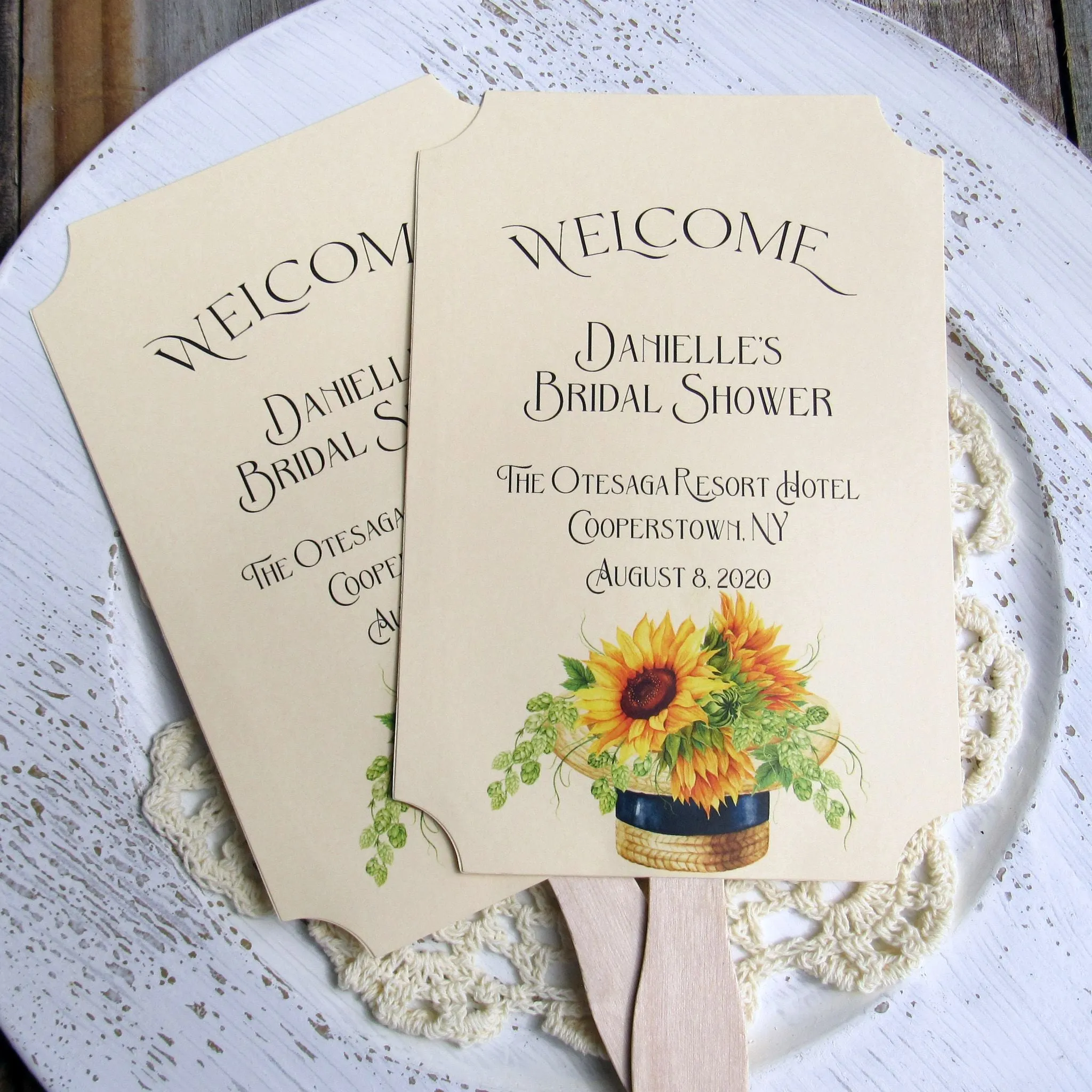 Sunflower Bridal Shower Favor Fans