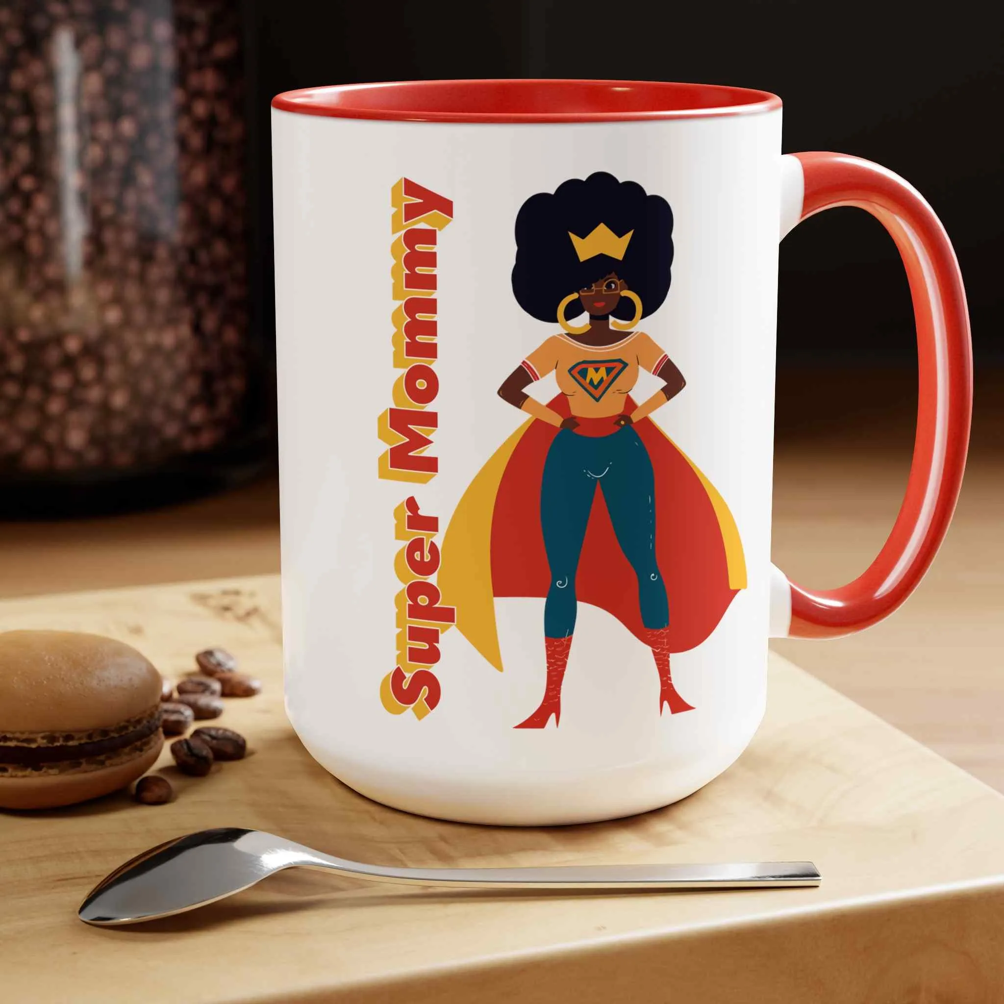 Super Mommy Two-Tone Coffee Mug, 15oz