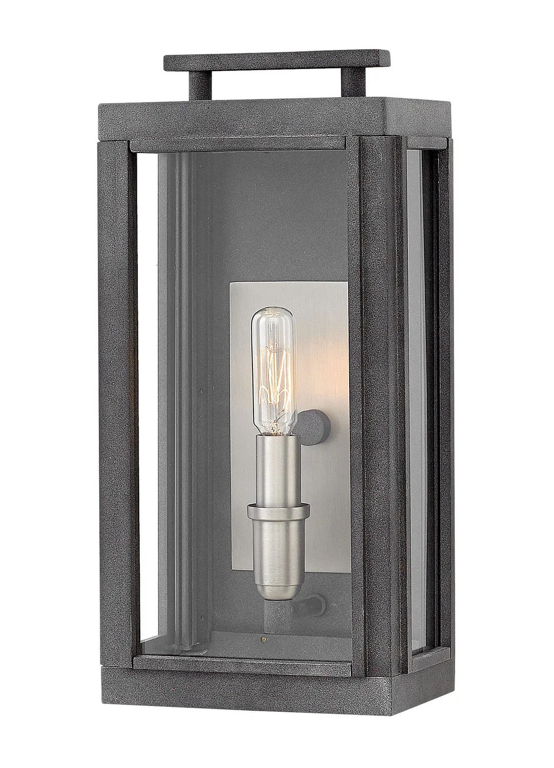 Sutcliffe Small Wall Mount Lantern in Aged Zinc