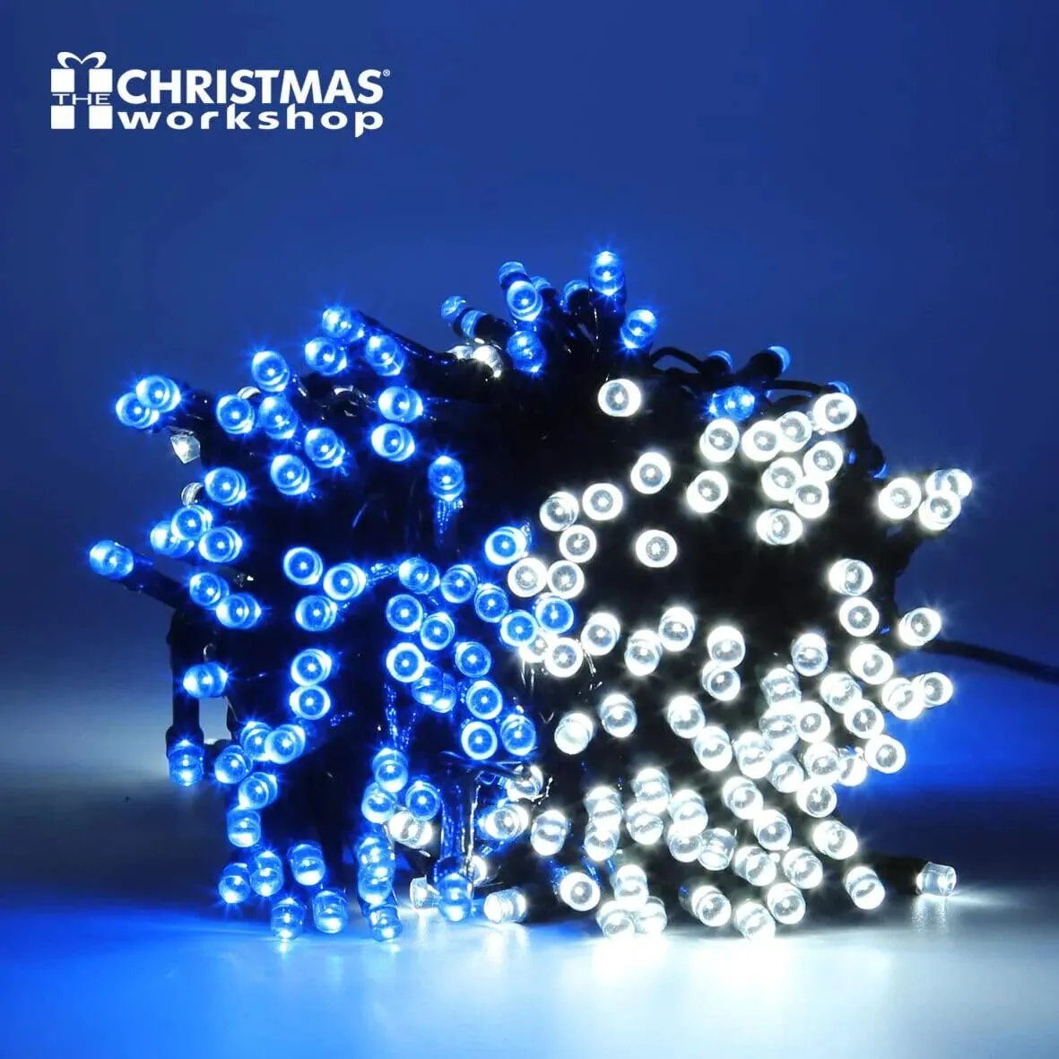 The Christmas Workshop 300 LED Chaser String Lights Dual Warm White and Blue Indoor Outdoor