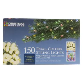 The Christmas Workshop 79360 150 LED Dual Coloured Chaser Christmas Lights | Multi-Coloured & Warm White Colours | Indoor/Outdoor Christmas Lights | Christmas, Weddings & Gardens | 5 Functions | 10.5