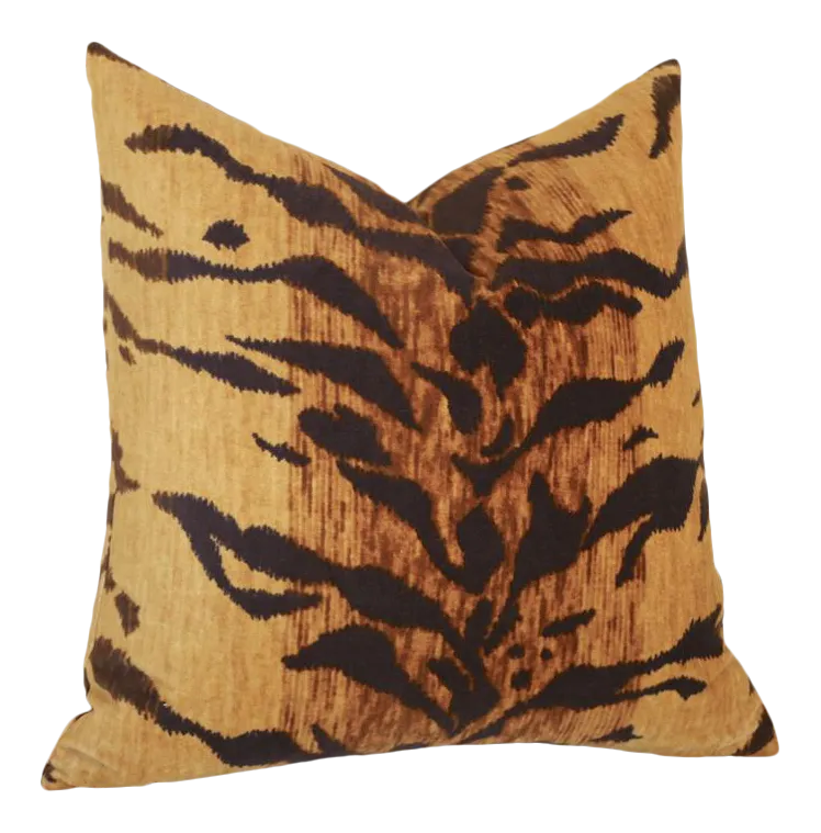 Tigre Velvet Pillow Cover / Velvet Tiger Animal Print Pillow Cover / Hollywood Regency Decor: Available in 10 Sizes