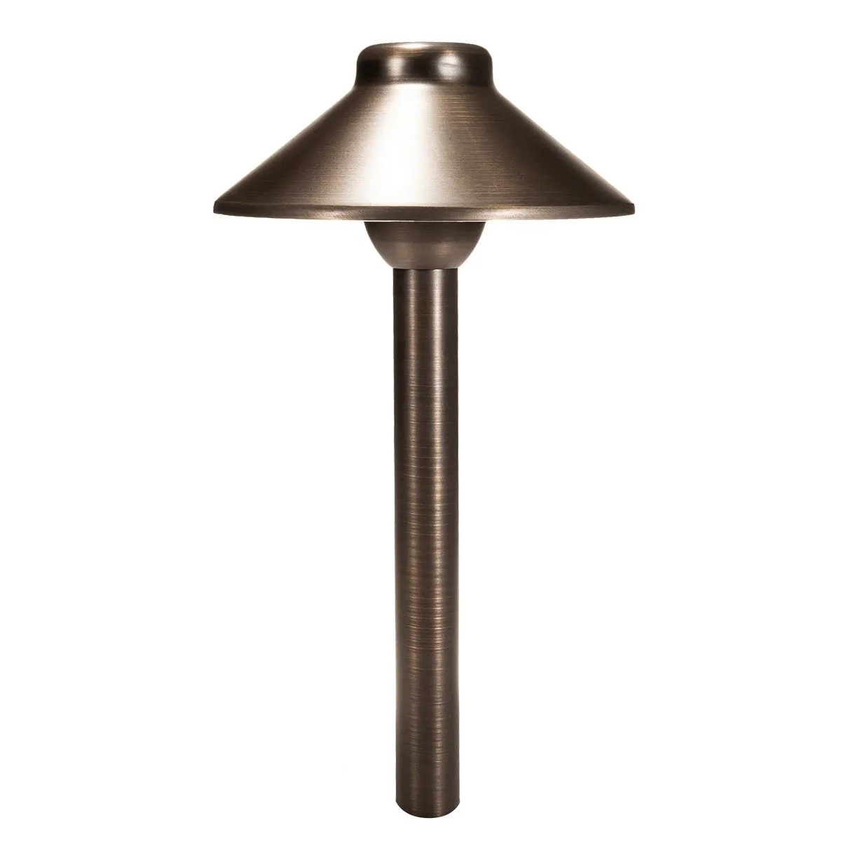 Total Light®  Boca Brass Path Light- 6" Shade 18" Stem