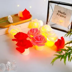 Verbier Rose Shape Led Light Candles for Home Decoration Led Light Candles for Diwali Décor, Valentine’s Day and Other Occasions Rose Night Light Set of 12