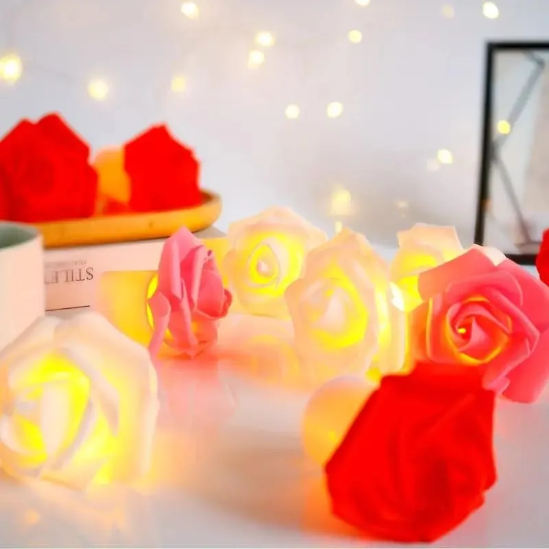 Verbier Rose Shape Led Light Candles for Home Decoration Led Light Candles for Diwali Décor, Valentine’s Day and Other Occasions Rose Night Light Set of 12