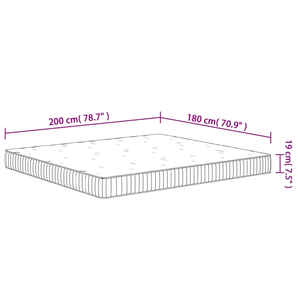 vidaXL Pocket Spring Mattress Medium 180x200 cm