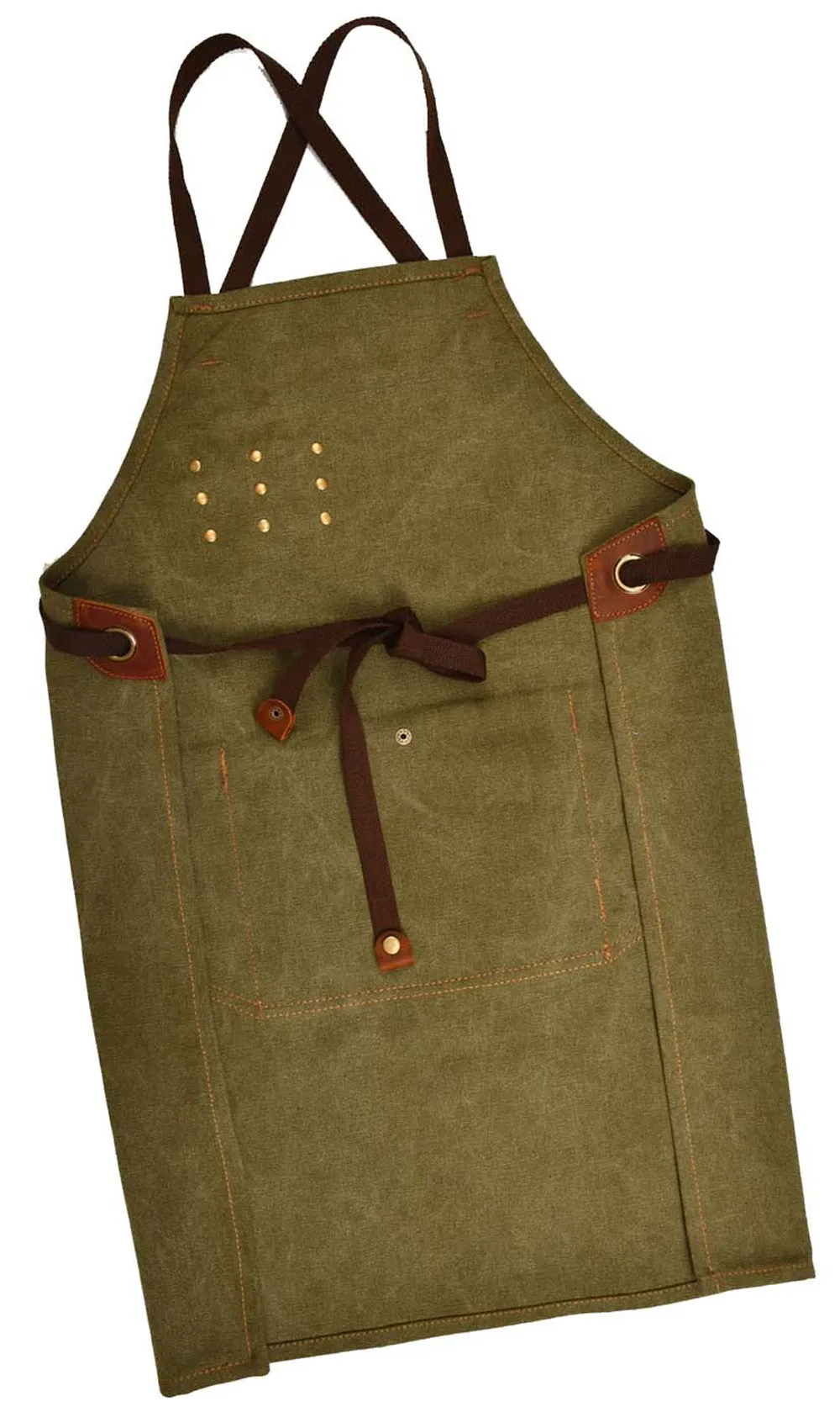 Vintage Canvas Leather Belt Apron A-5792