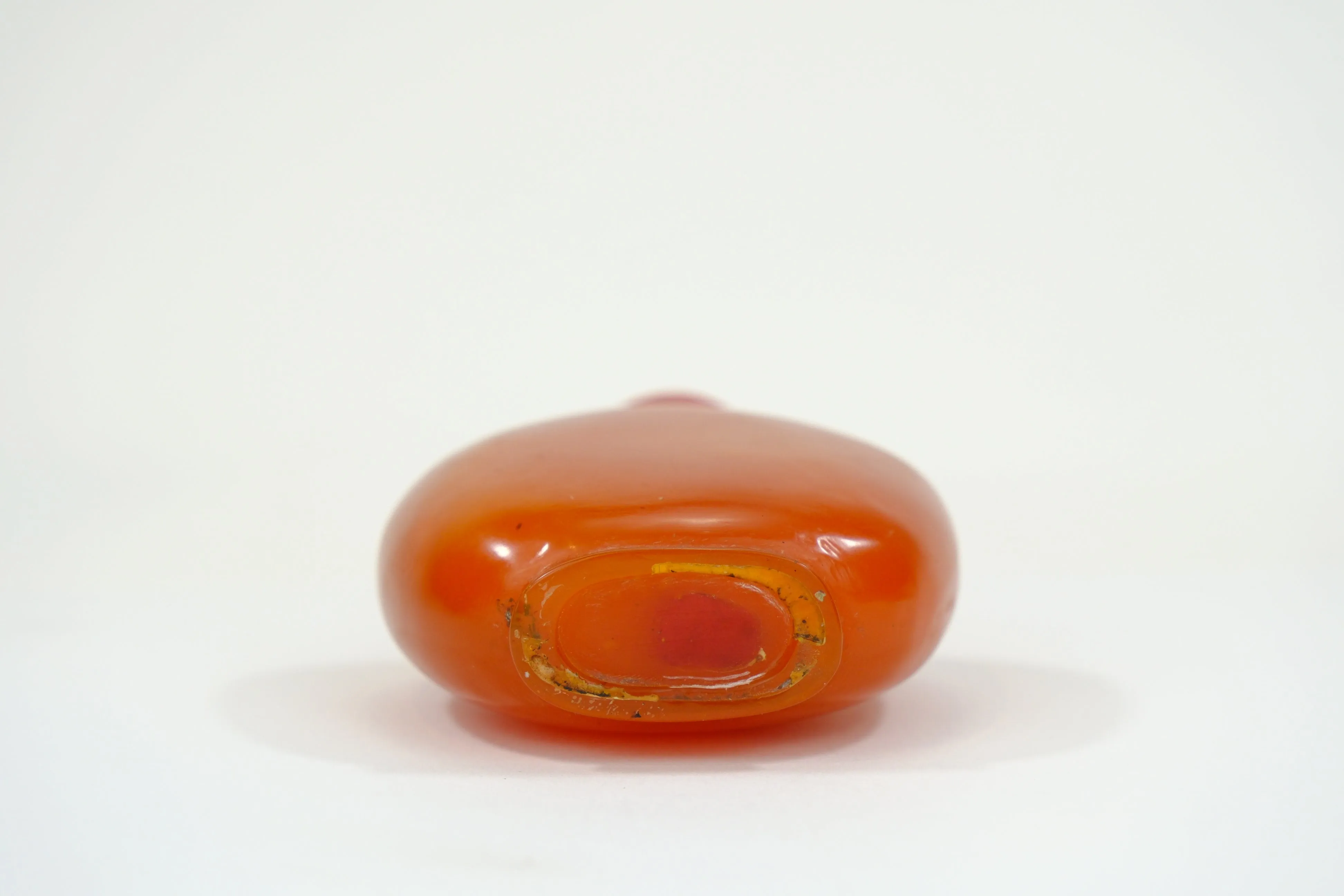 Vintage Chinese Faux Carnelian Orange Resin Snuff Bottle 3.75"