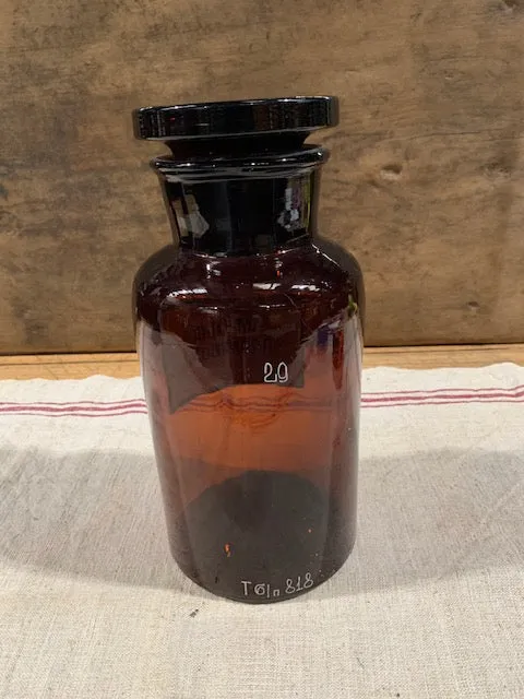 Vintage  Dark Amber Pharmacy  Glass Bottle #5146