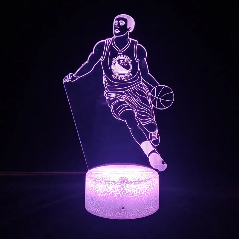 Warriors Stephen Curry 3D lamp -1/3/7/16 colors lamp base pendant