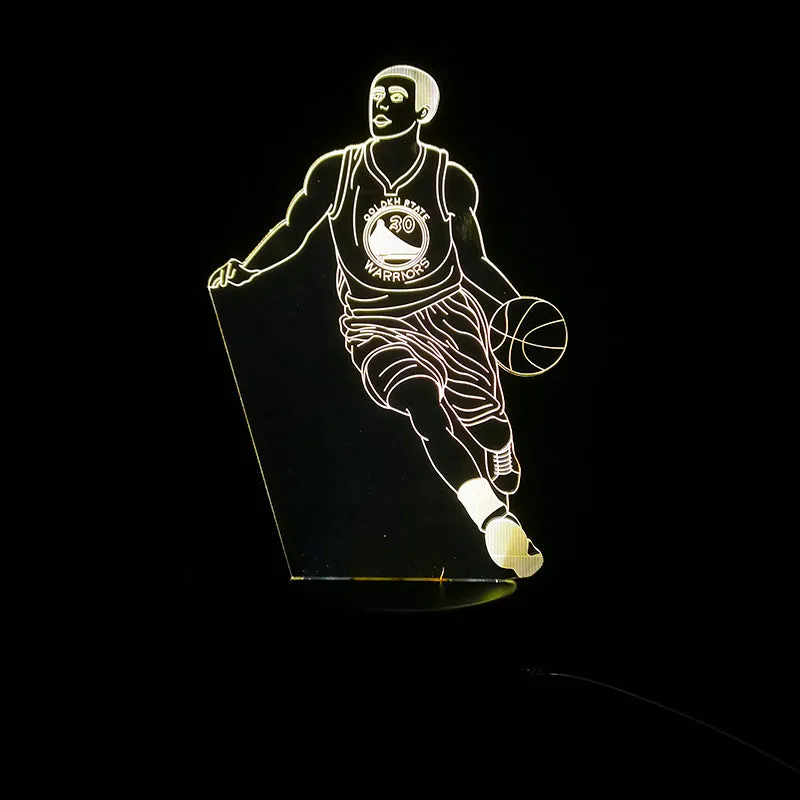 Warriors Stephen Curry 3D lamp -1/3/7/16 colors lamp base pendant