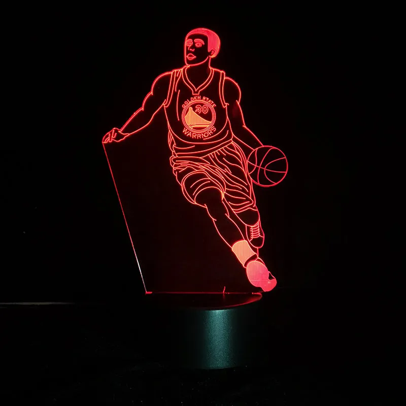 Warriors Stephen Curry 3D lamp -1/3/7/16 colors lamp base pendant