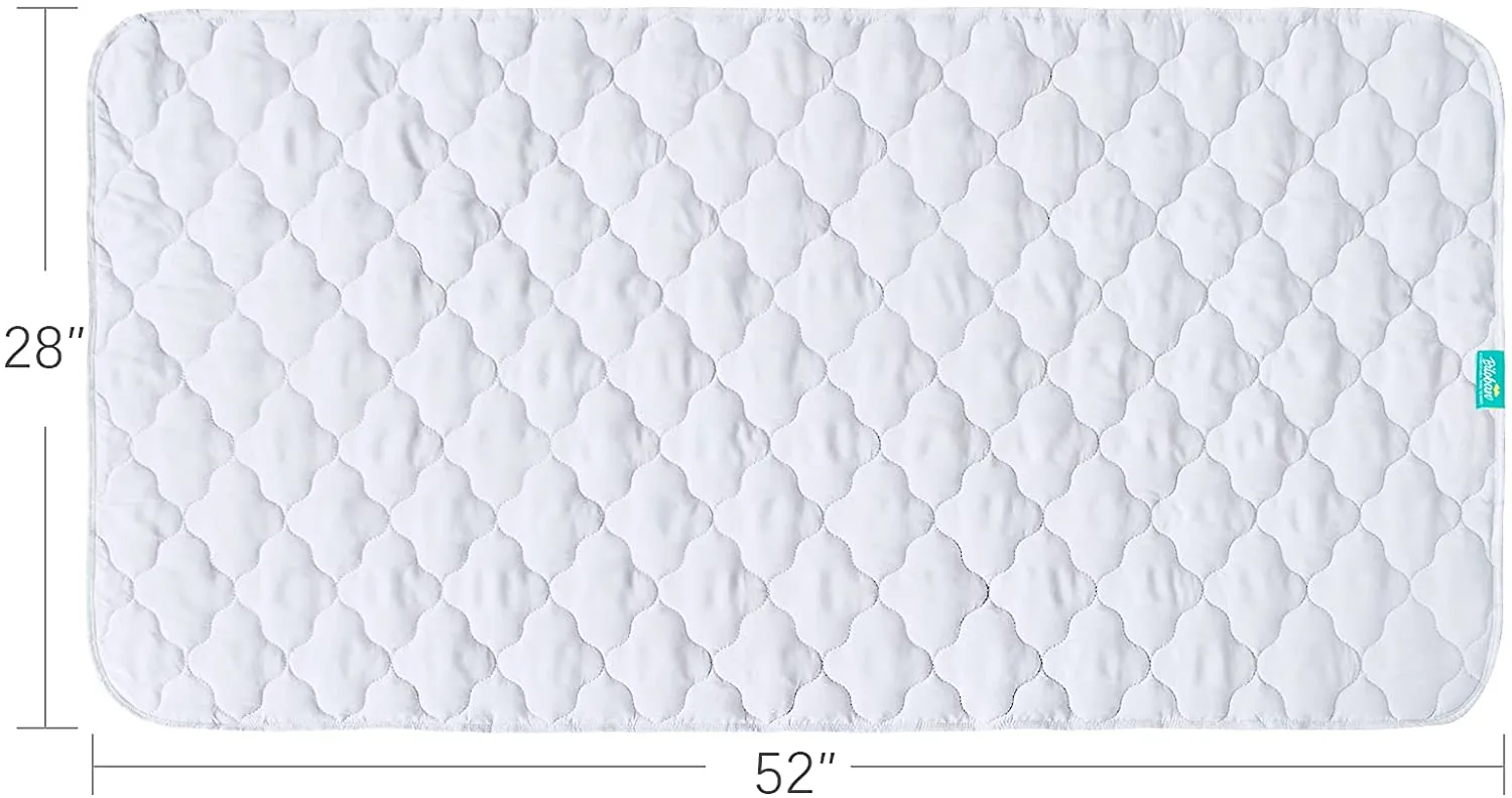 Waterproof Crib Mattress Protector Pad | Bed Pad Mat - 52" x 28", Anti Slip & Durable, White