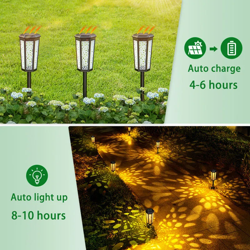 Waterproof Solar Light Outdoor LED Light RGB Garden Stake Lights for Path Walkway Driveway