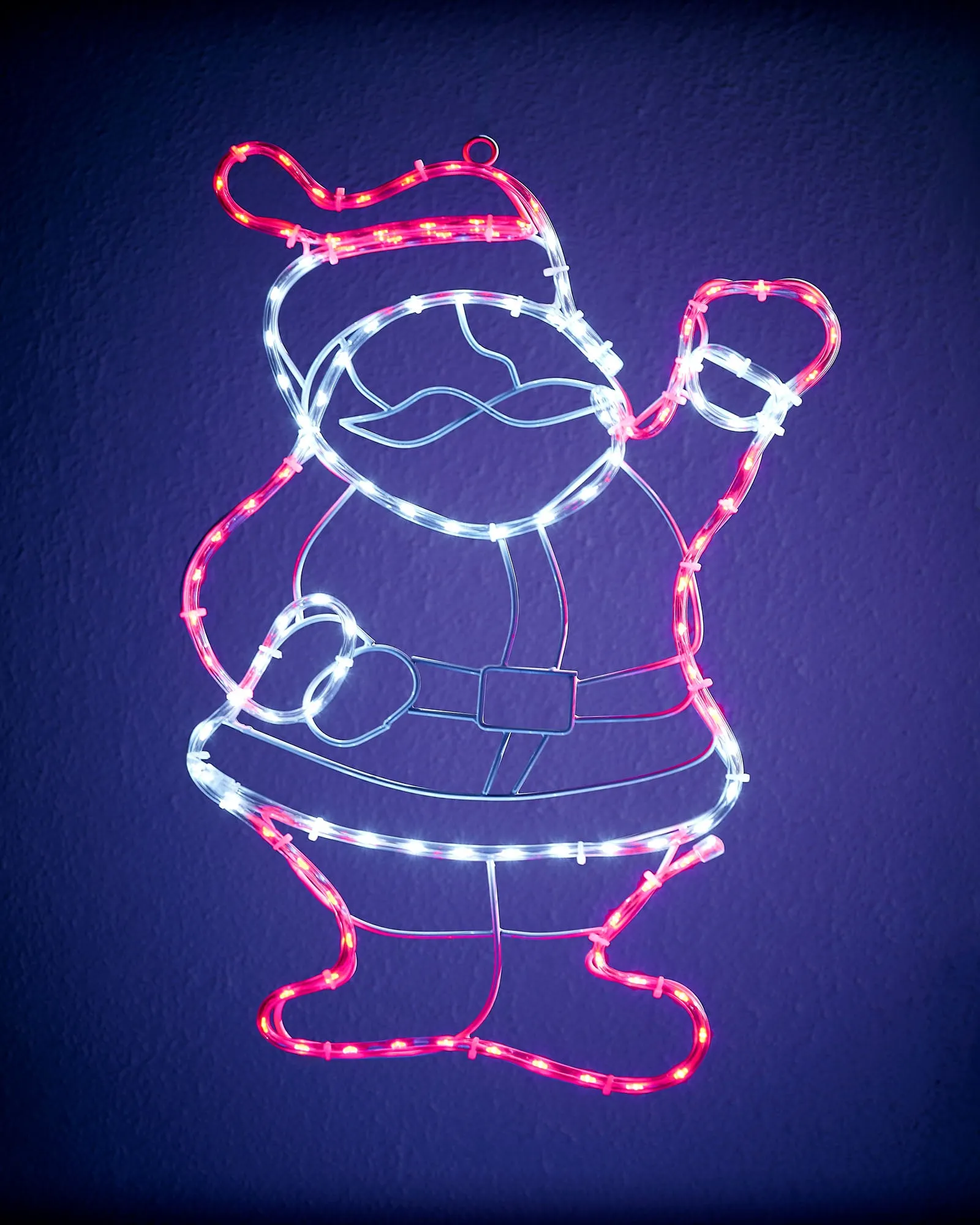 Waving Santa Rope Light Silhouette, 51 cm