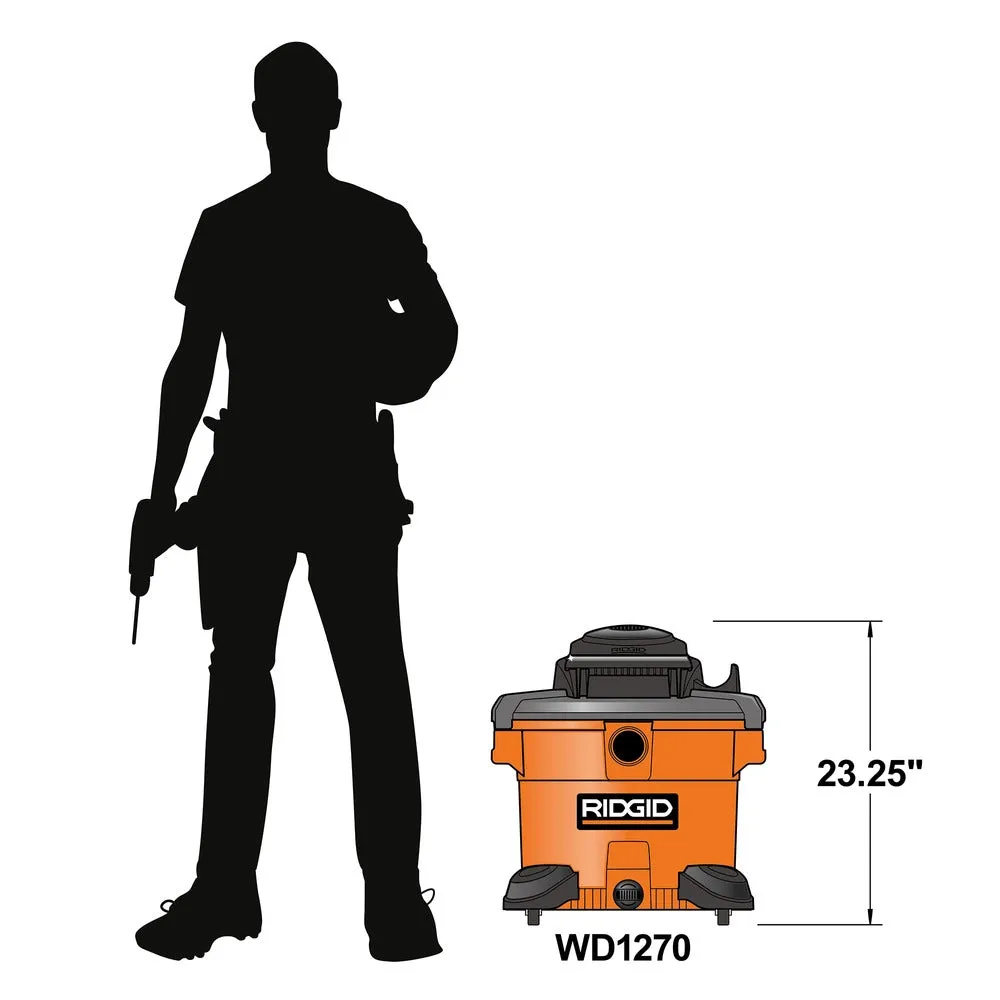 Wet/Dry Vacuum - Ridgid WD1270EX 12 Gallon Portable Vac 40123