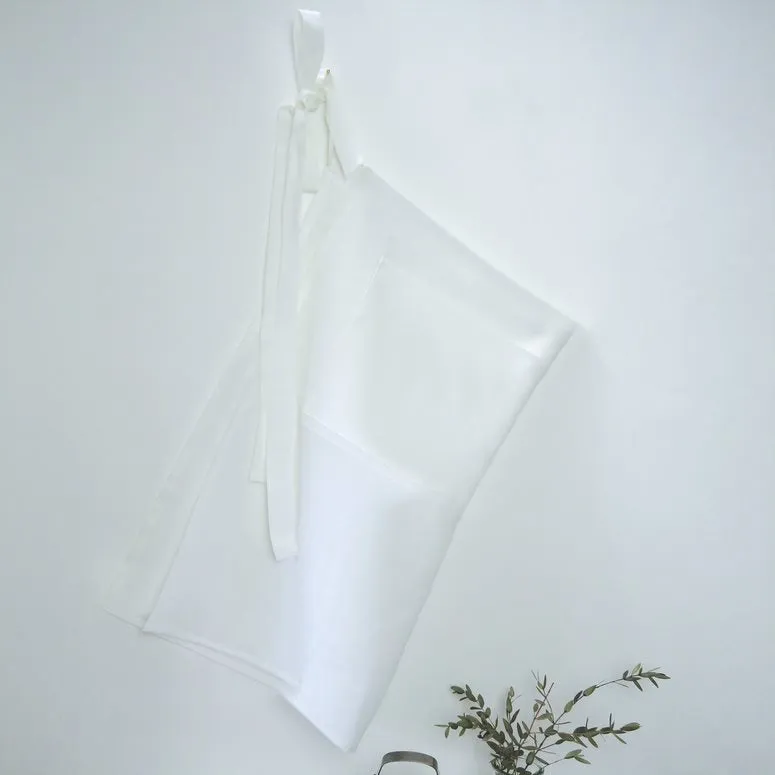 White Linen Waist Apron