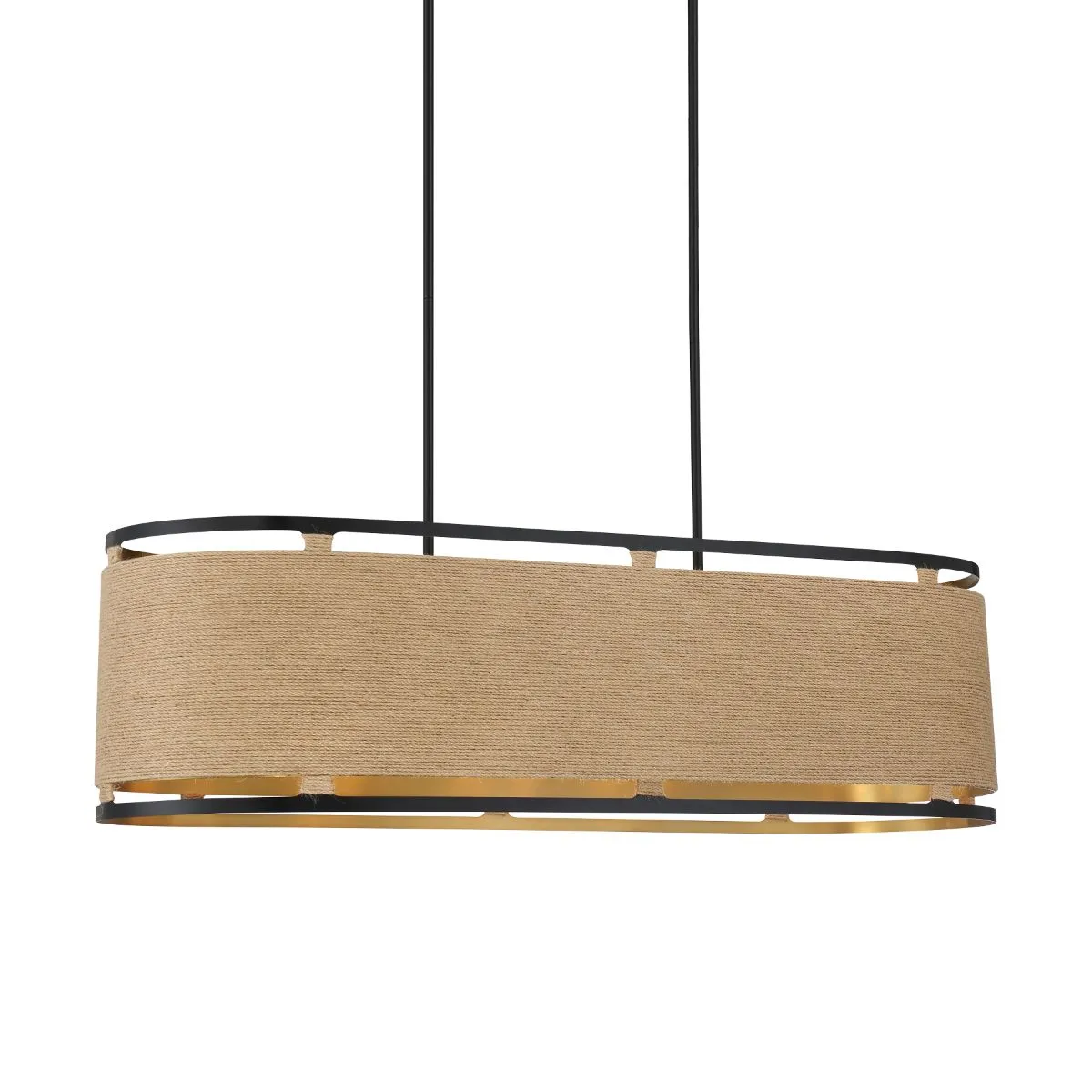 Windward Passage 44 In. 8 Lights Pendant Light Black & brass Finish