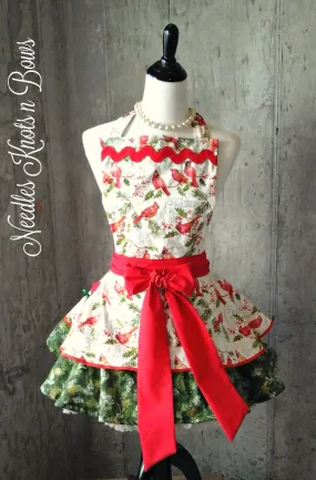 Womens Christmas Apron, Womens Flirty Sweetheart Apron, Aprons