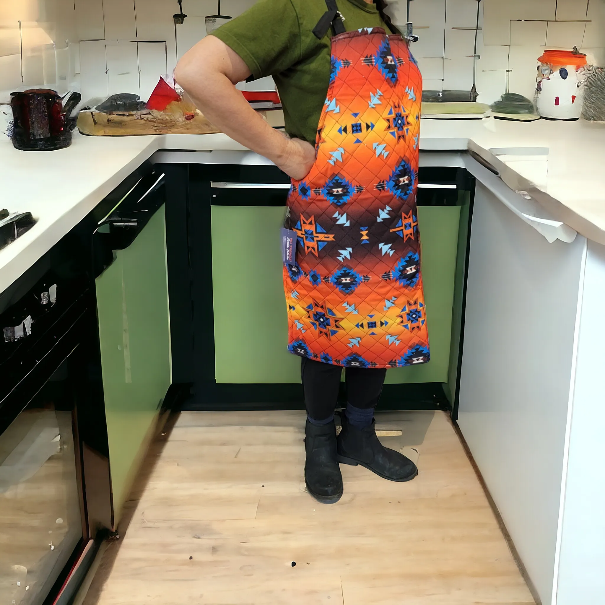 Yellow custom printed apron