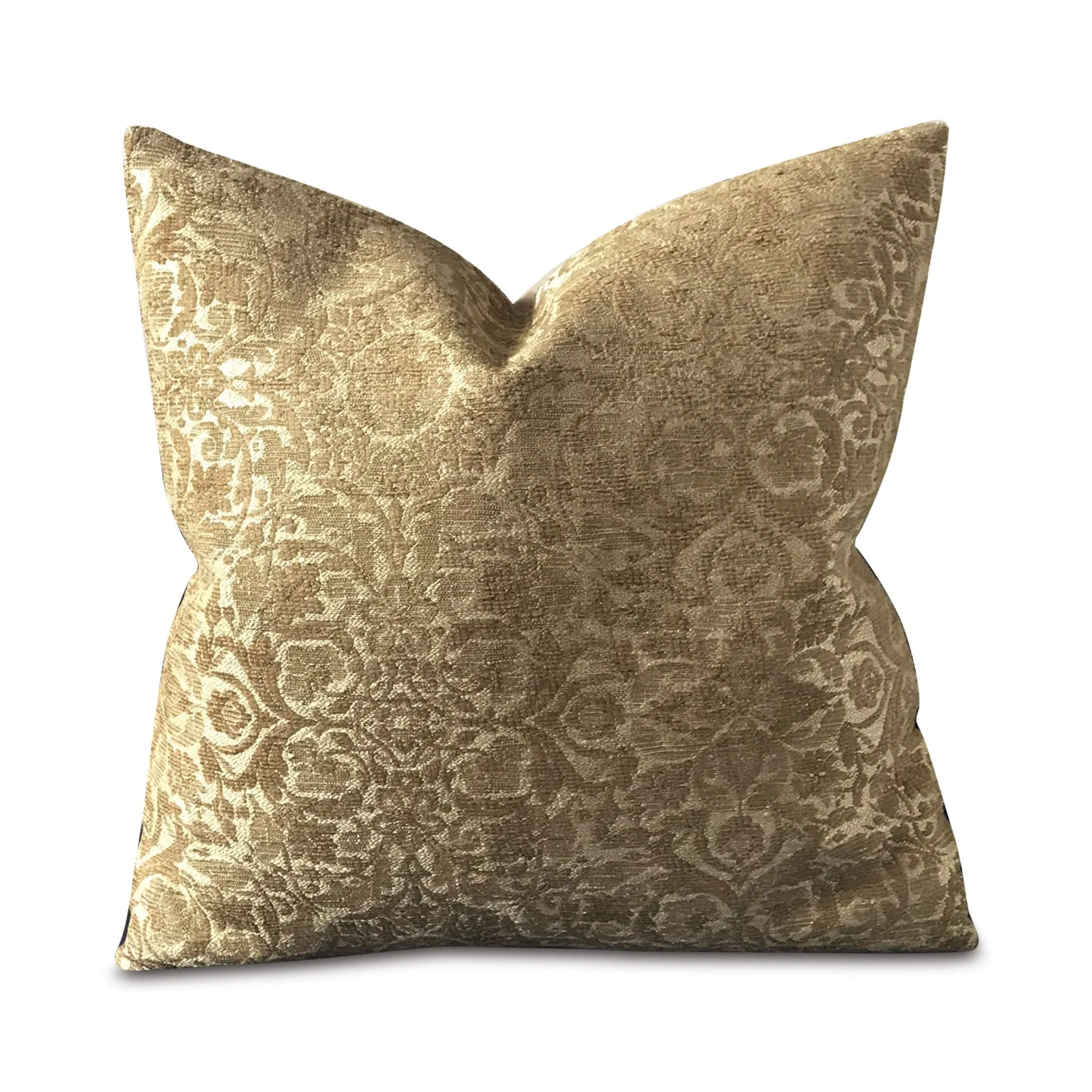 Yellow Woven Brocade Throw Pillow Cover 20x20