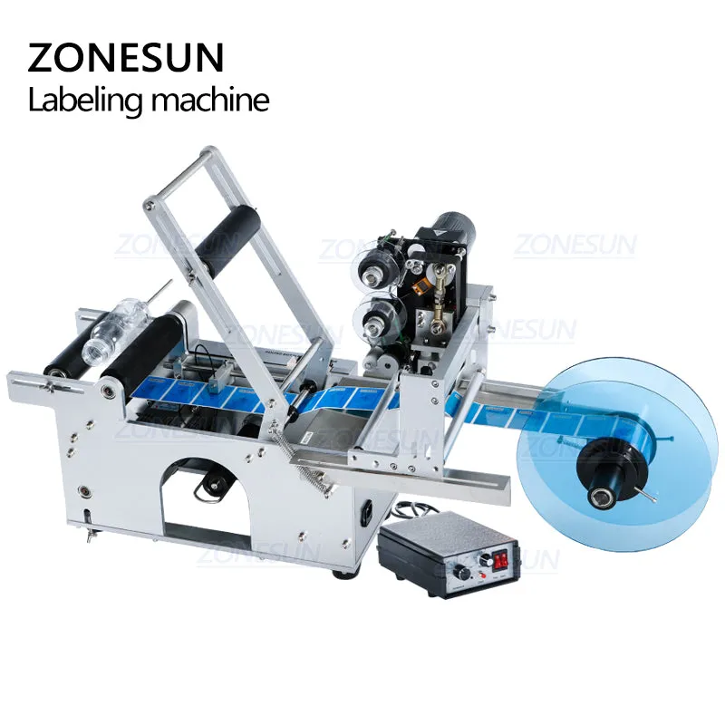 ZONESUN Labeling Machine for Transparent Sticker With Date Printer Printing Labeling Machine