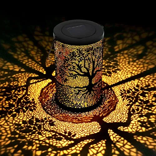 ZWOOS Solar Lantern for Outdoor, Waterproof Solar Lights, Hanging/ Standing, for Balcony, Patio, Garden Decoration (Big Tree)