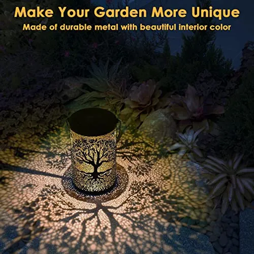 ZWOOS Solar Lantern for Outdoor, Waterproof Solar Lights, Hanging/ Standing, for Balcony, Patio, Garden Decoration (Big Tree)